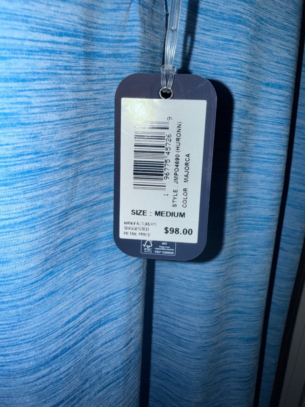 johnnie-O NWT "Huron" Featherweight Performance Polo in "Majorca" Blue - Picture 6 of 7
